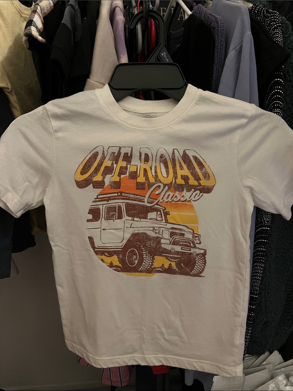 Off-Road Classic Tee - White with Orange & Brown Graphic